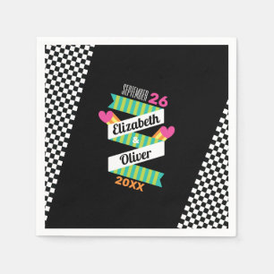 Totaler 80er Streifen und karierte Hochzeit Serviette