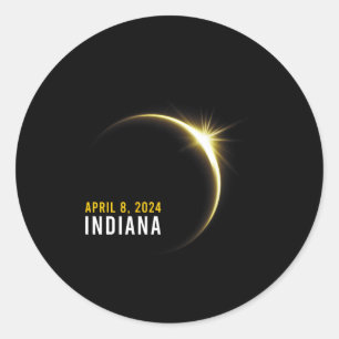 Totalität 04 08 24 Gesamtsolaristin 2024 Indiana Runder Aufkleber