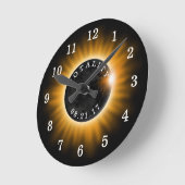 Totalität der Solarzellen 2017 Runde Wanduhr (Winkel)