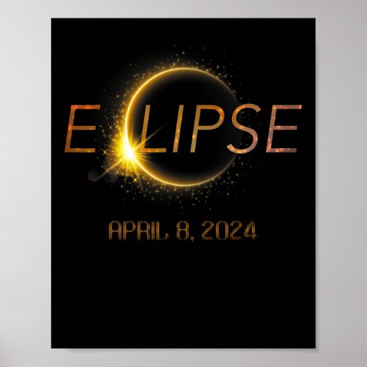 Totalität Eclipse 4.08.24 Gesamtsolarausstoß 2024 Poster (Vorne)