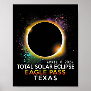 Totalitat Gesamter Sonnenkollektor Adlerpass Texas Poster