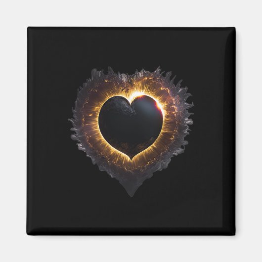 Totality Girls Herz Form Total Solar Eclipse 202 Magnet (Vorne)