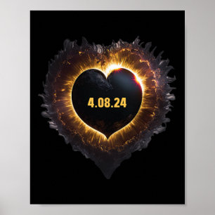 Totality Girls Herz Form Total Solar Eclipse 202 Poster
