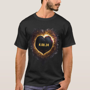 Totality Girls Herz Form Total Solar Eclipse 202 T-Shirt