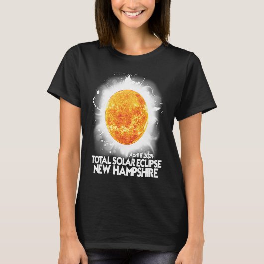 Totality New Hampshire 2024 Total Solar Eclipse Am T-Shirt (Vorderseite)