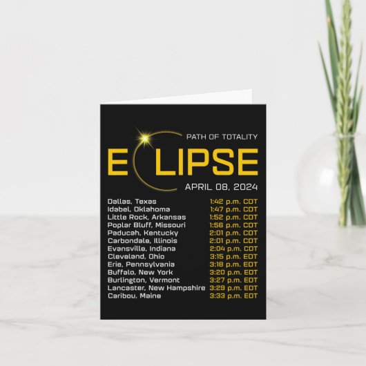 Totality Path 2024 Eclipse Karte Gesamt Eclipse As (Vorderseite)