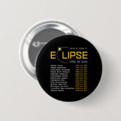 Totality Path 2024 Eclipse Karte Gesamt Eclipse As Button (Vorne & Hinten)