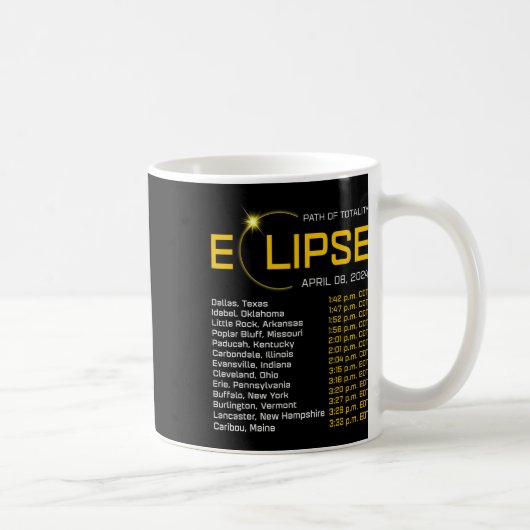 Totality Path 2024 Eclipse Karte Gesamt Eclipse As Kaffeetasse (Rechts)