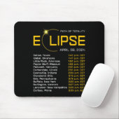Totality Path 2024 Eclipse Karte Gesamt Eclipse As Mousepad (Mit Mouse)
