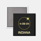 Totality Path 2024 Indiana Total Eclipse Pocket Magnet (Vorderseite/Rückseite)