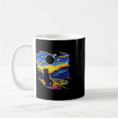 Totality Solar Eclipse 2024 Starry Night Van Gogh Kaffeetasse (Links)