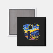 Totality Solar Eclipse 2024 Starry Night Van Gogh Magnet (Vorderseite/Rückseite)
