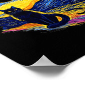 Totality Solar Eclipse 2024 Starry Night Van Gogh Poster (Ecke)