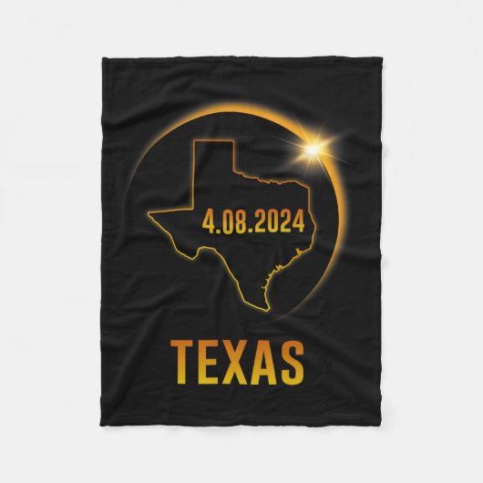 Totality Solar Eclipse 8. April 2024 Texas Fleecedecke (Vorderseite)