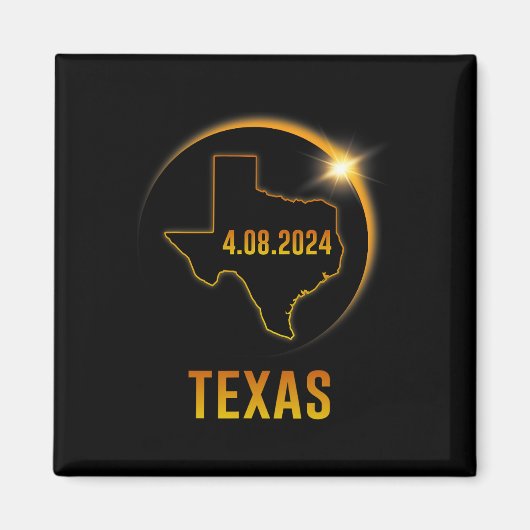 Totality Solar Eclipse 8. April 2024 Texas Magnet (Vorne)