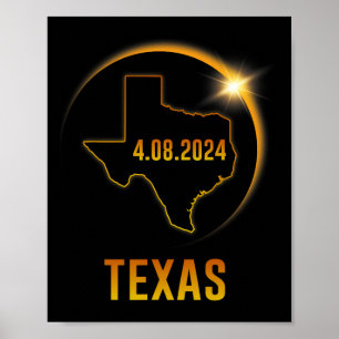 Totality Solar Eclipse 8. April 2024 Texas Poster