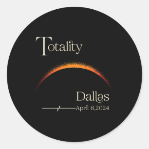 Totality Solar Eclipse Dallas Texas Total Solar EC Runder Aufkleber