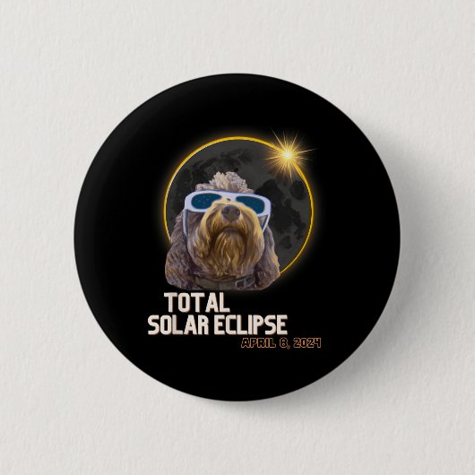 Totality Solar Eclipse Goldendoodle mit Eclipse G Button (Vorderseite)