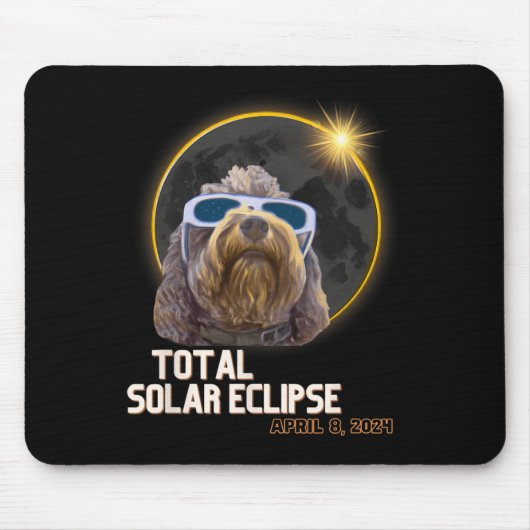 Totality Solar Eclipse Goldendoodle mit Eclipse G Mousepad (Vorne)