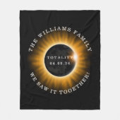 Totality Solar Eclipse Personalisiert Fleecedecke (Vorderseite)