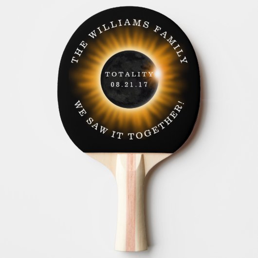 Totality Solar Eclipse Personalisiert Tischtennis Schläger (Vorderseite)
