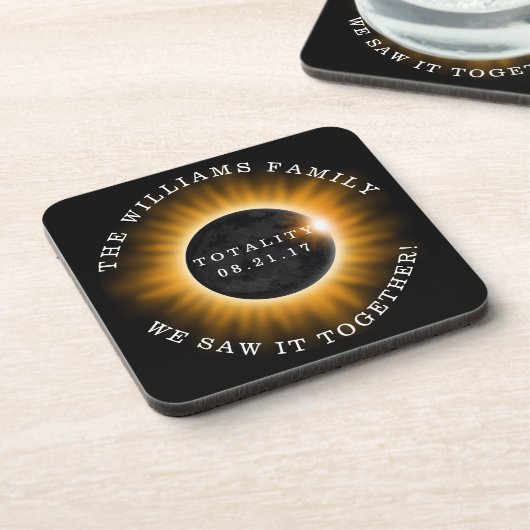 Totality Solar Eclipse Personalisiert Untersetzer (Linke Seite)