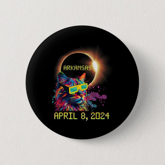 Totality Total Solar Eclipse Cat 8. April 2024 Ark Button (Vorderseite)