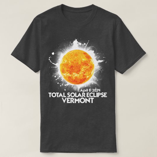 Totality VERMONT 2024 American Total Solar Eclipse T-Shirt (Design vorne)