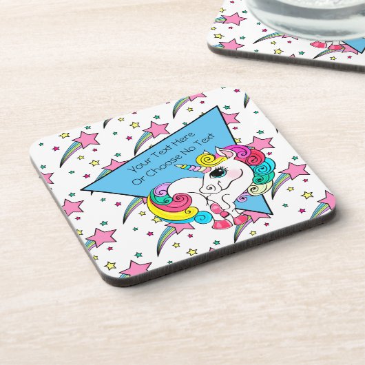 Totally 80er 90s Retro farbenfrohe Sterne Weißes E Getränkeuntersetzer (Linke Seite)