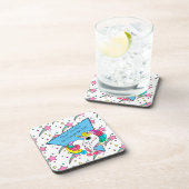 Totally 80er 90s Retro farbenfrohe Sterne Weißes E Getränkeuntersetzer (Rechte Seite)