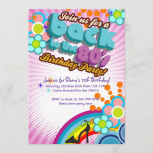 Totally 80's Birthday Bash Girl Party Einladung