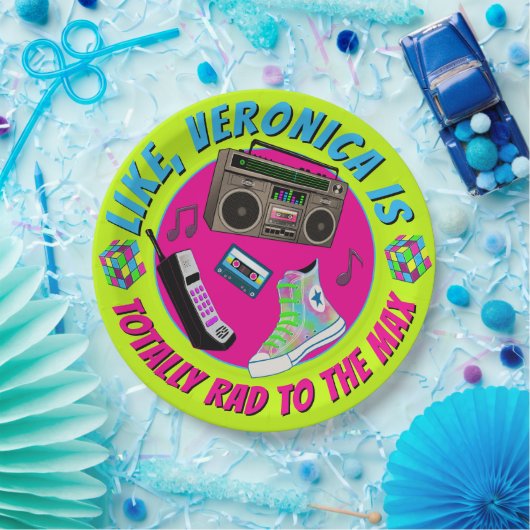 Totally 80s Retro Birthday Party Invitation Pappteller (Party)