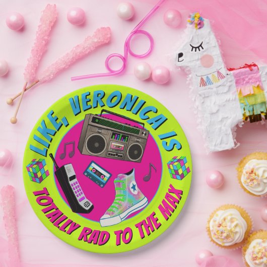 Totally 80s Retro Birthday Party Invitation Pappteller (Party)