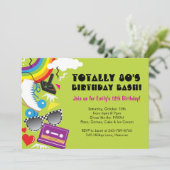 Totally 80's Thema Geburtstagsfeier Einladungen (Stehend Vorderseite)