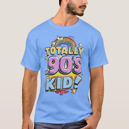 Totally 90er Kid Retro Rainbow T - Shirt (Vorderseite)