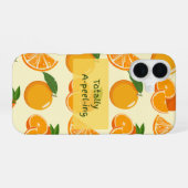 Totally a-pee-ling orange pattern iPhone 16 hülle (Rückseite (Horizontal))