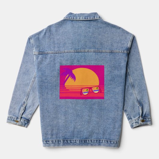 Totally Achtties Beach Fun Neon Sunset Jeansjacke (Rückseite)