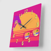 Totally Achtzig Phantastisch Neon Sunset Quadratische Wanduhr (Winkel)