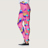 Totally Achtzigers Memphis Neon Dreieck Muster Leggings (Links)