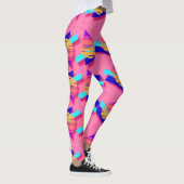 Totally Achtzigers Memphis Neon Dreieck Muster Leggings (Rechts)