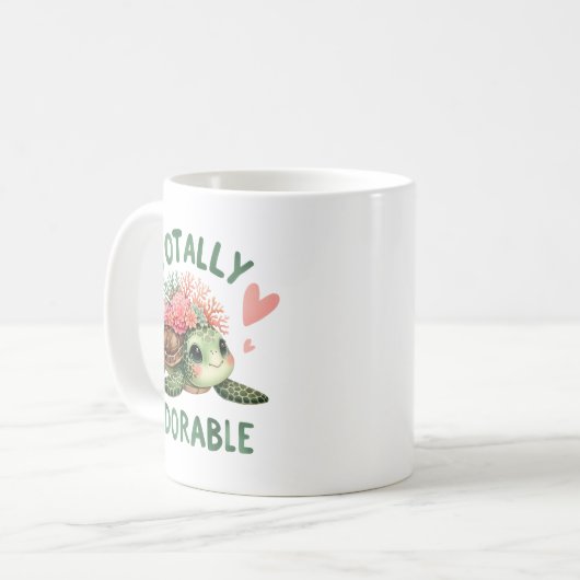 Totally Adorable Turtle Cute Art Kaffeetasse (Vorderseite Links)