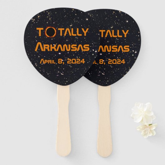 Totally Arkansas 2024 Solar Eclipse Fächer (Vorne und Hinten)
