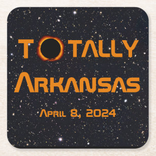 Totally Arkansas 2024 Solar Eclipse Rechteckiger Pappuntersetzer