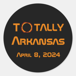 Totally Arkansas 2024 Solar Eclipse Runder Aufkleber