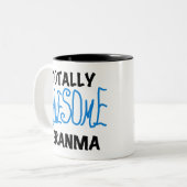 Totally Awesome Granma Blue Tshirts Gifts Zweifarbige Tasse (Vorderseite Links)