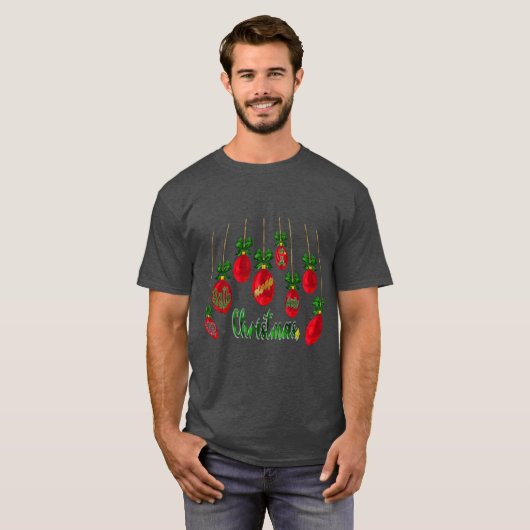 Totally Balls tief in Weihnachts-Cheeks-Design T-Shirt (Vorne ganz)