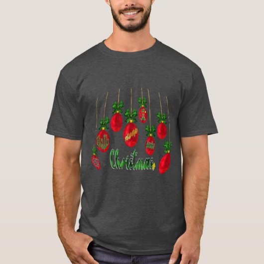 Totally Balls tief in Weihnachts-Cheeks-Design T-Shirt (Vorderseite)