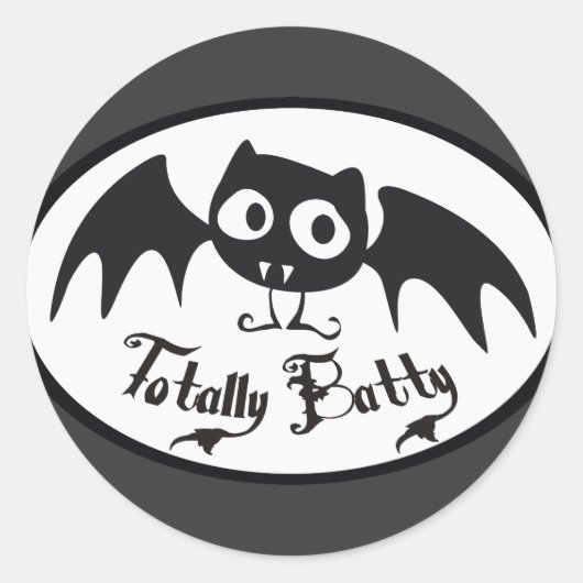 Totally Batty Runder Aufkleber (Vorderseite)