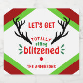 Totally Blitzned Funny Reindeer Weihnachtskauer Bierflaschenetikett (Einzelnes Label)