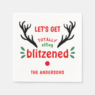 Totally Blitzned Funny Reindeer Weihnachtskauer Serviette